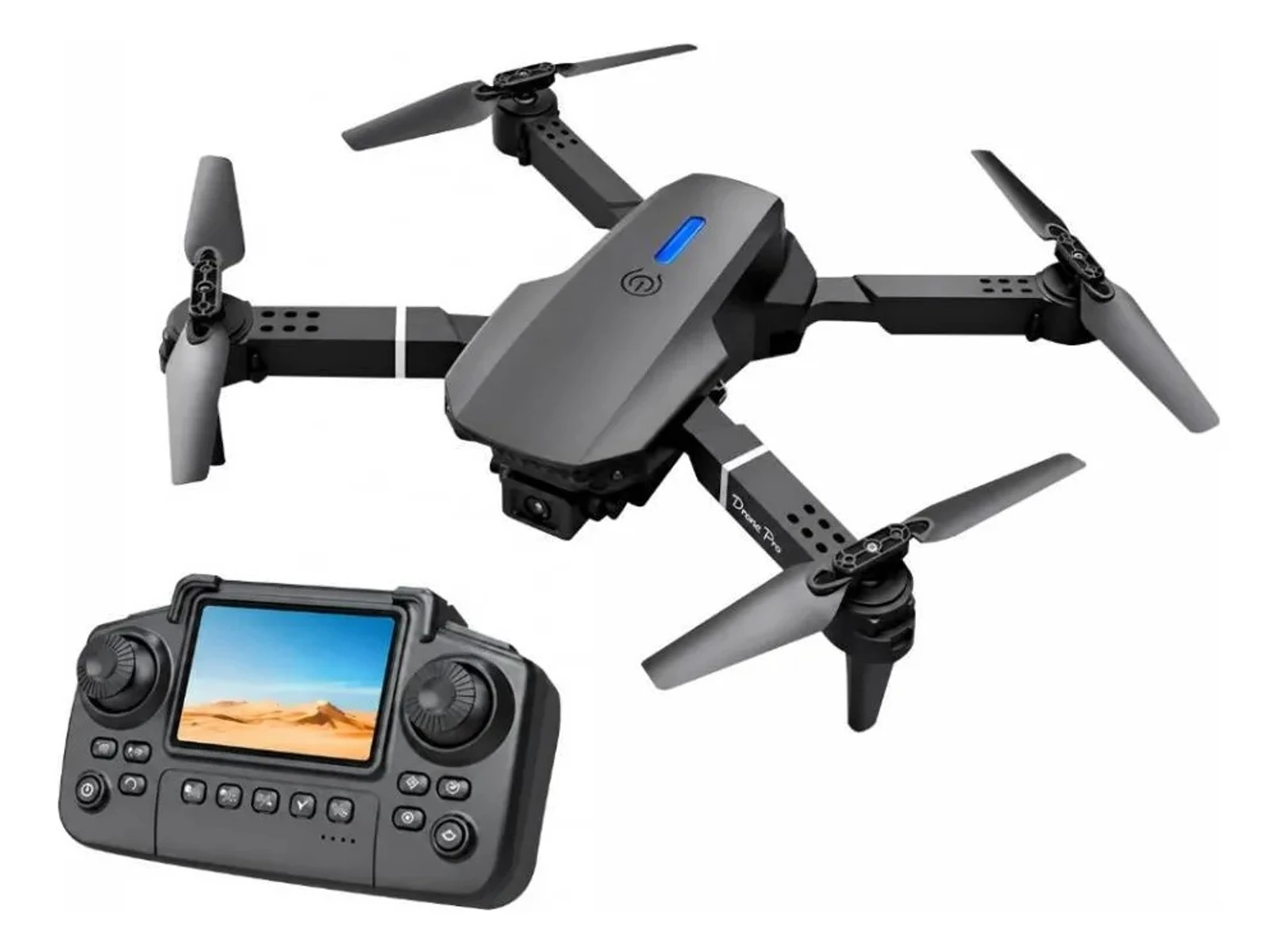 Drone E88 Pro 1080p Cámara Hd Profesional Plegable Rotación 360 - Negro 