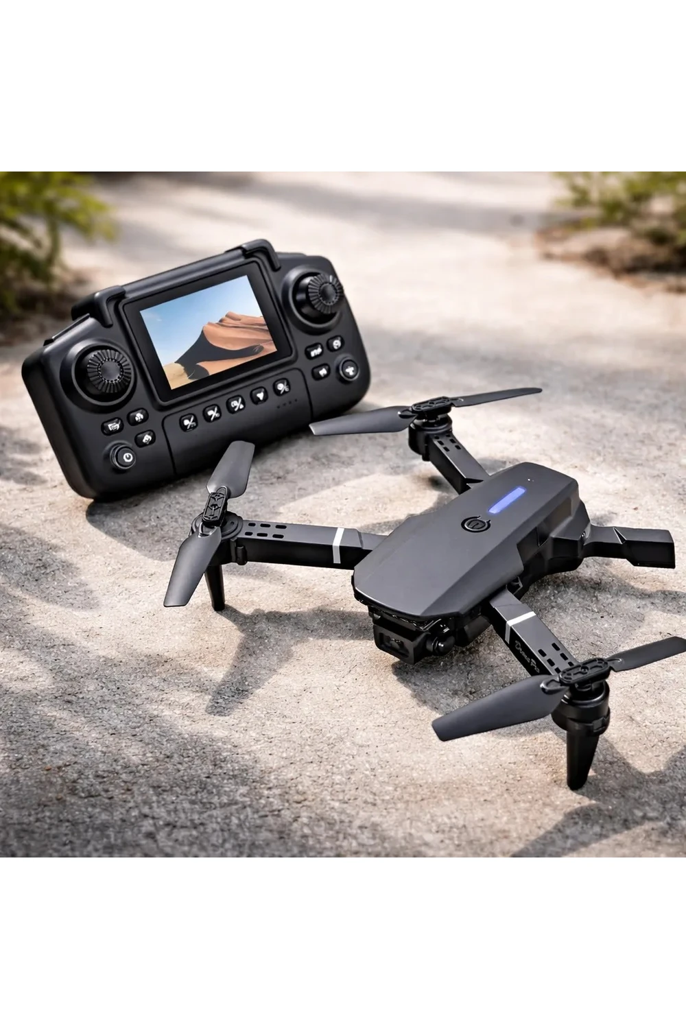 Drone E88 Pro 1080p Cámara Hd Profesional Plegable Rotación 360 Negro