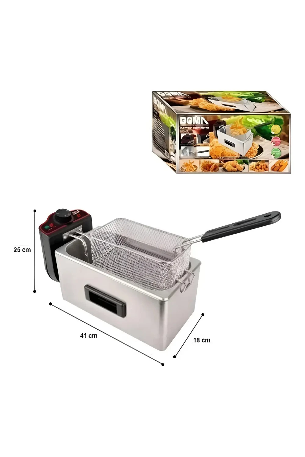 Freidora Para Aceite Boma 3l Acero Inoxidable Con Timmer Freidora Para Aceite Boma 3l Acero Inoxidable Con Timmer