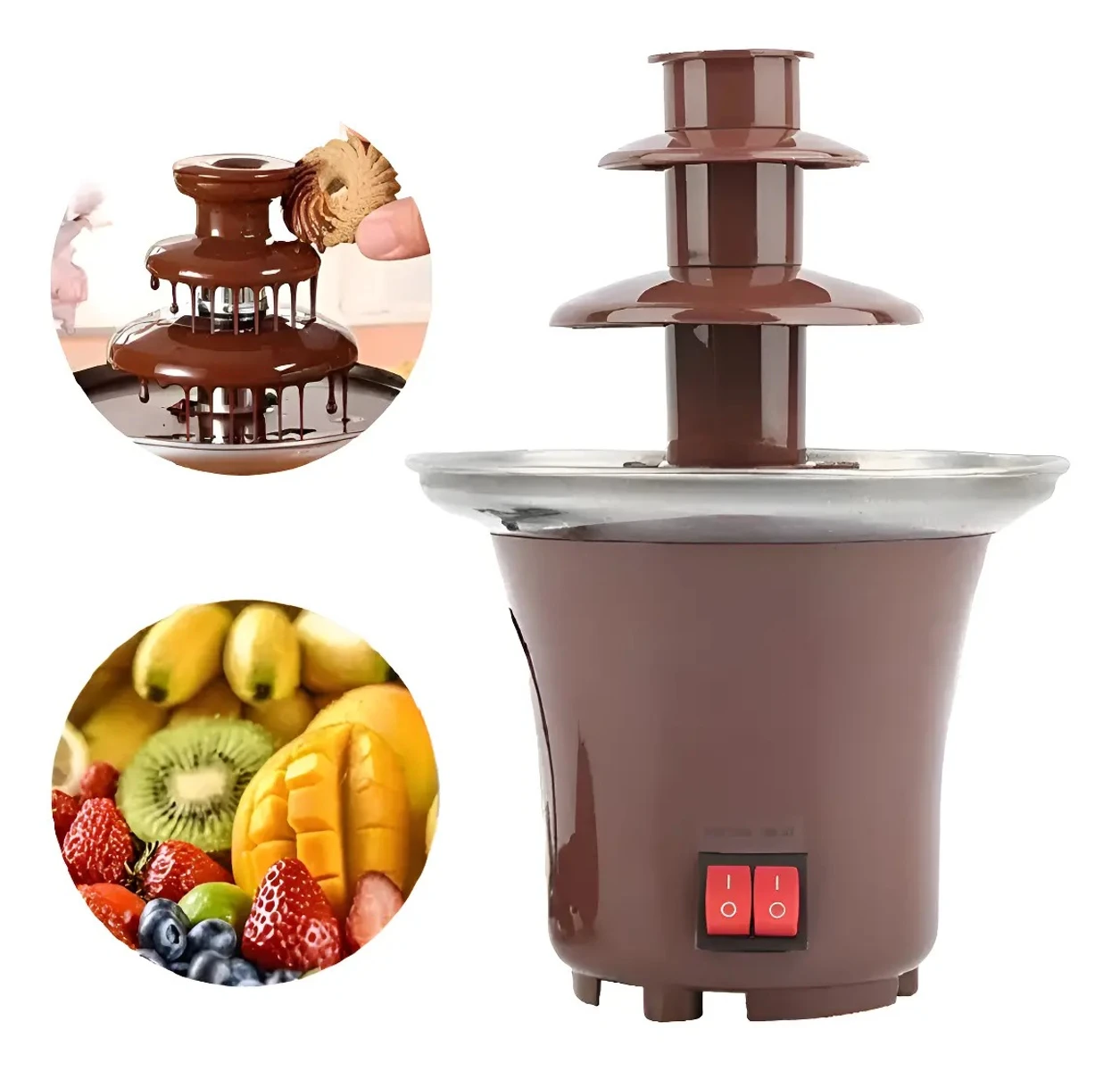 Fuente Chocolatera Caliente Fondue Chocolate 220 V 3 Niveles 