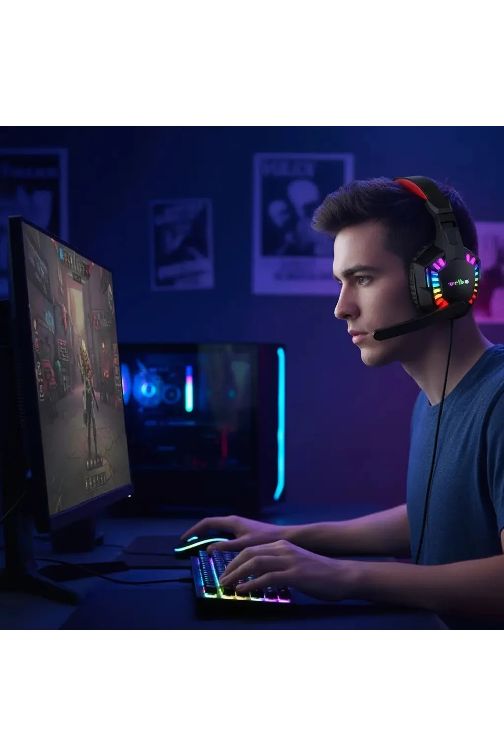 Auriculares Gamer Weibo G62 Led Rgb Over-ear 1 Par Pc Pro Auriculares Gamer Weibo G62 Led Rgb Over-ear 1 Par Pc Pro