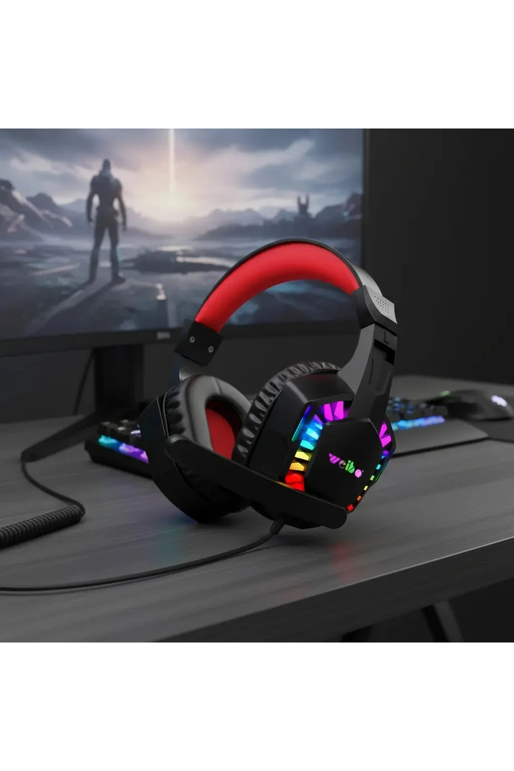 Auriculares Gamer Weibo G62 Led Rgb Over-ear 1 Par Pc Pro Auriculares Gamer Weibo G62 Led Rgb Over-ear 1 Par Pc Pro