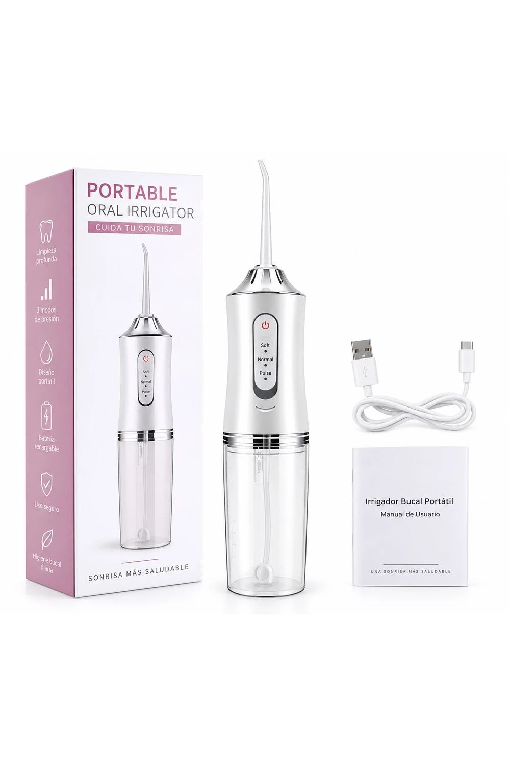 Irrigador Bucal Portátil Limpieza Dental Salud Recargable Irrigador Bucal Portátil Limpieza Dental Salud Recargable