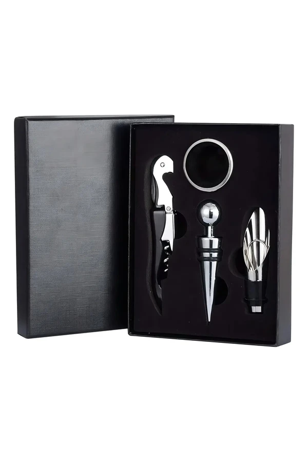Set de Vino Tonglin HJTZ-006-4h 4 Piezas con Estuche Sacacorchos Aireador Tapón Set de Vino Tonglin HJTZ-006-4h 4 Piezas con Estuche Sacacorchos Aireador Tapón