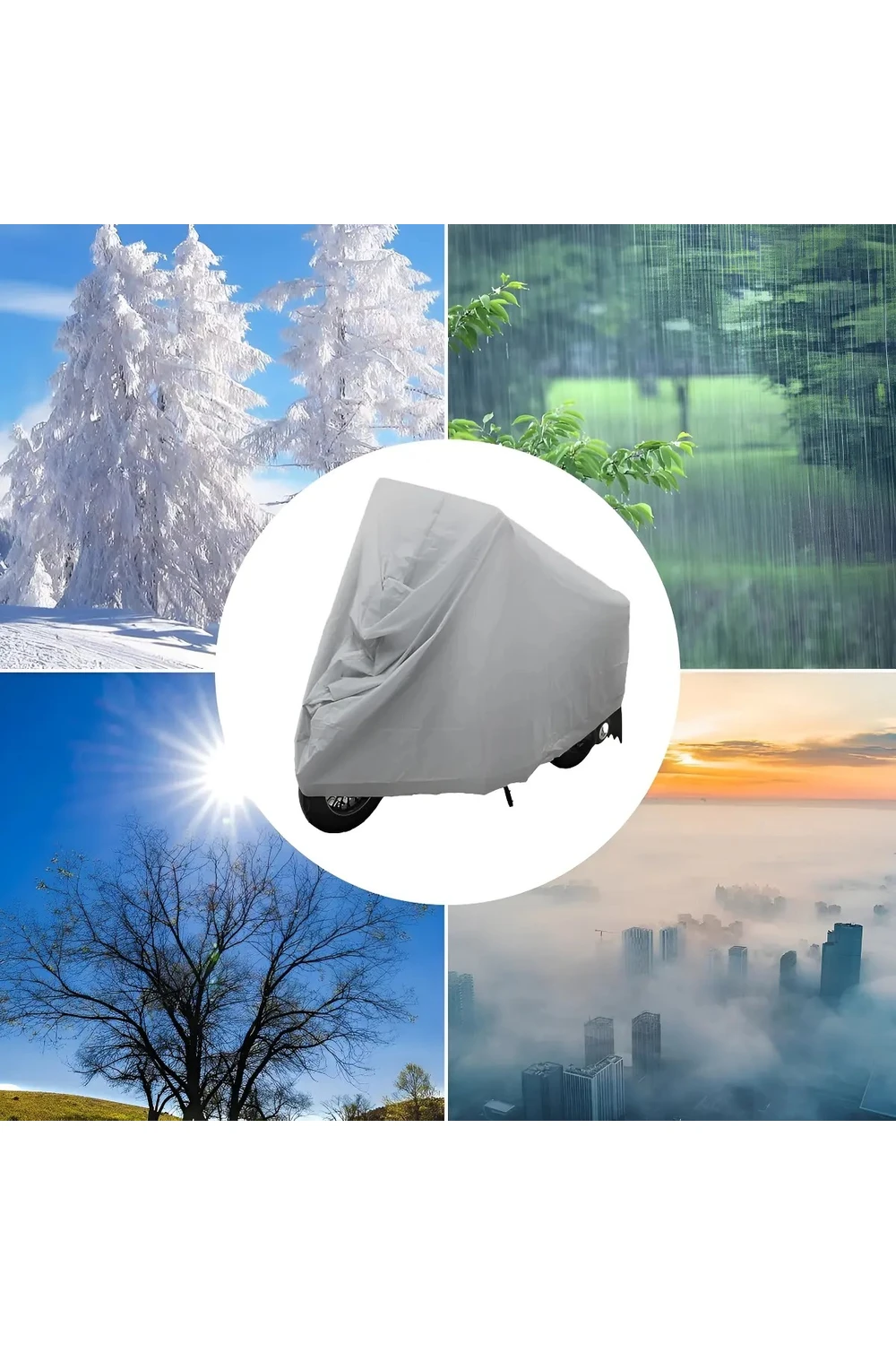 Cubre Moto Impermeable Grande Funda Protectora Cuatri Gris Cubre Moto Impermeable Grande Funda Protectora Cuatri Gris