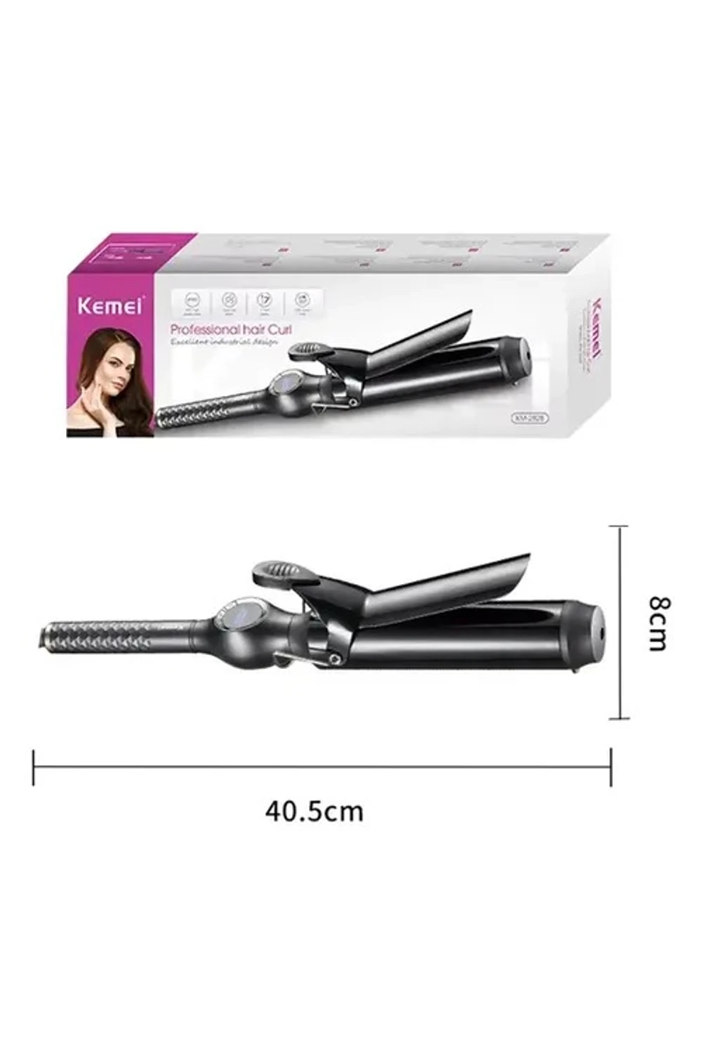 Rizador Buclera Profesional Kemei KM-2828 Cerámica 40mm Negro Rizador Buclera Profesional Kemei KM-2828 Cerámica 40mm Negro