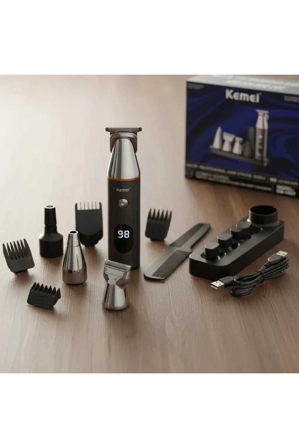 Máquina Corta Pelo Y Barba 5 En 1 Portátil Kemei Km-5857 Máquina Corta Pelo Y Barba 5 En 1 Portátil Kemei Km-5857