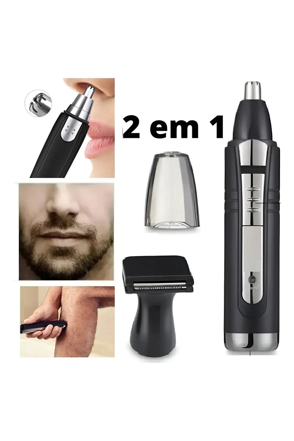 Recortador Nasal Ceja Orejas 3 En 1 Kemei Km-6675b Portatil Recortador Nasal Ceja Orejas 3 En 1 Kemei Km-6675b Portatil