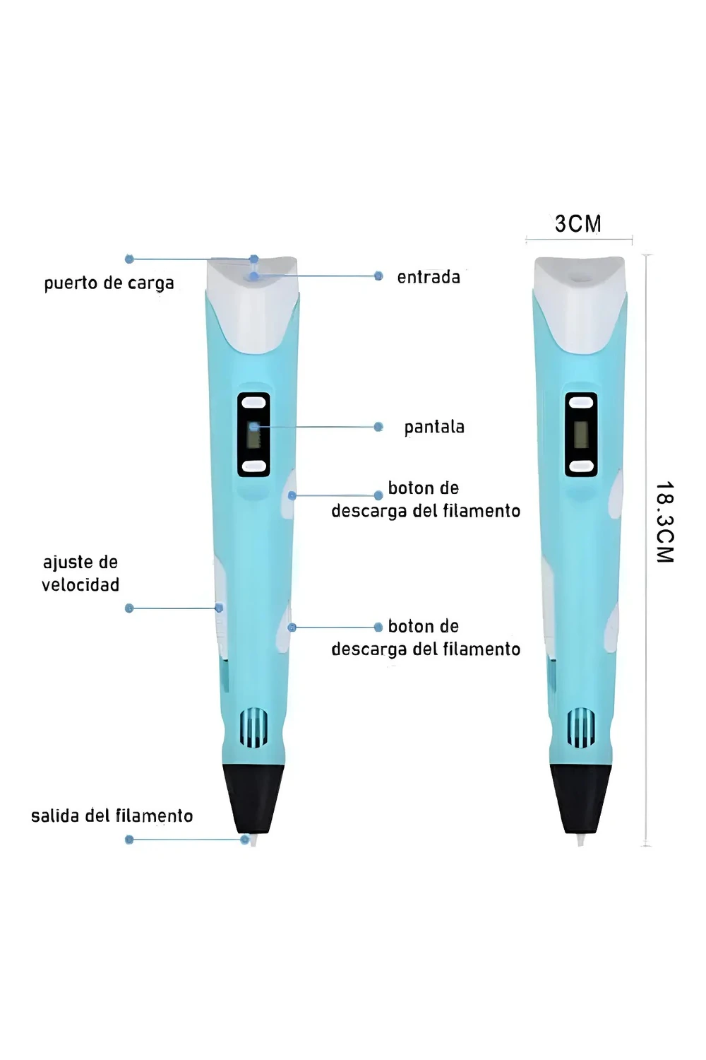 Lapicera 3d Pen-2 Lápiz Impresora 3d Con Filamento Pla Lapicera 3d Pen-2 Lápiz Impresora 3d Con Filamento Pla