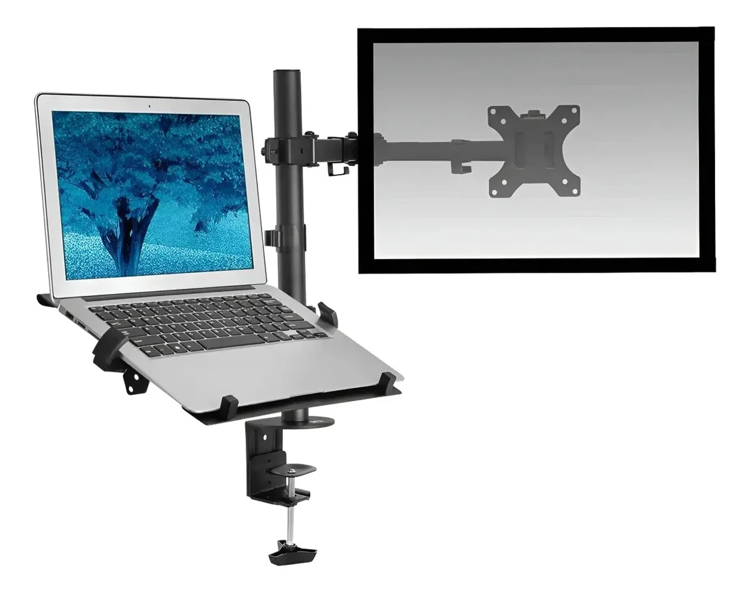 Soporte De Escritorio 2 En 1 Pc Monitor Notebook Ajustable 