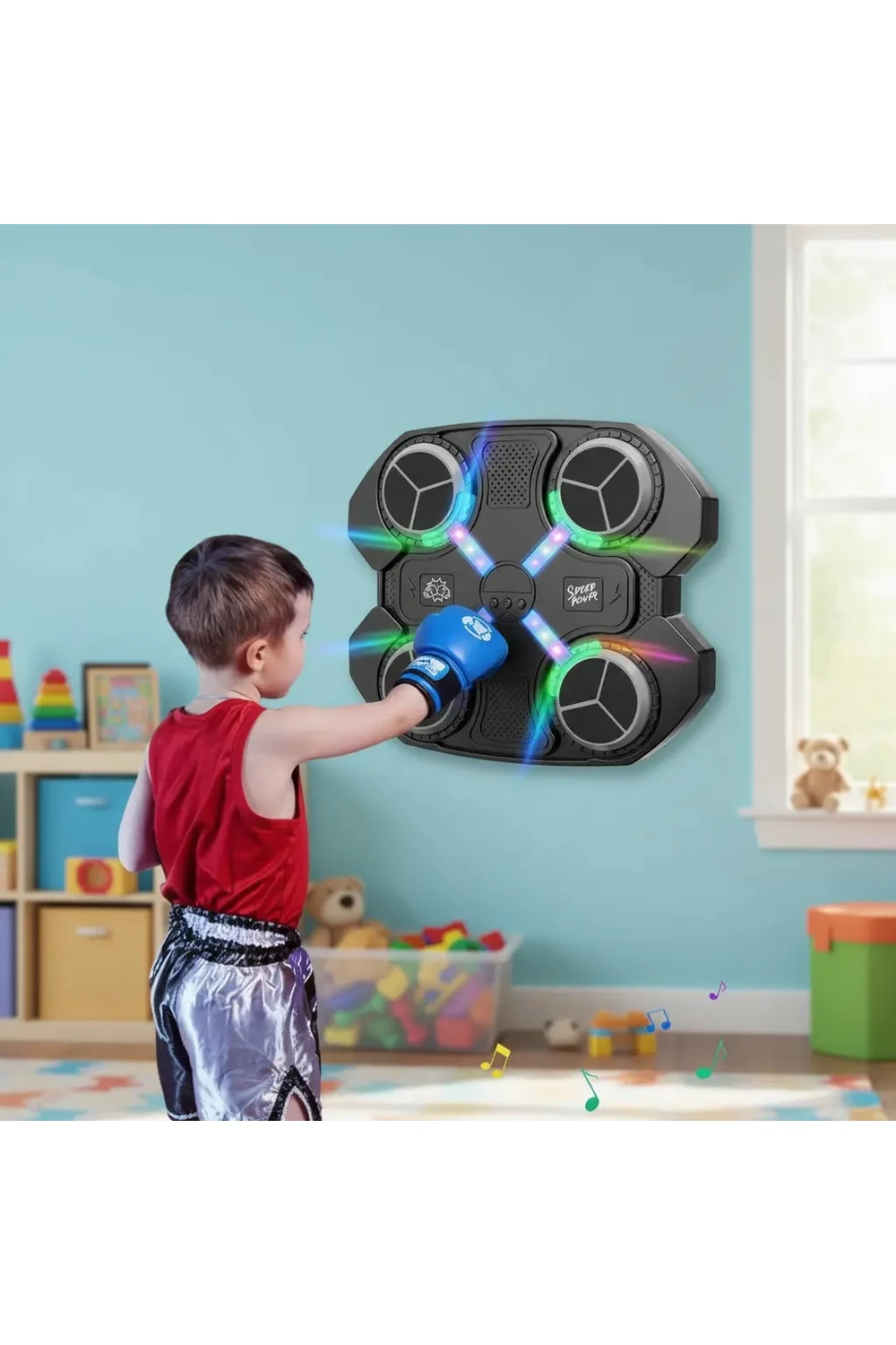 Máquina De Boxeo Infantil Musical Con Luces Y Guantes Niños Máquina De Boxeo Infantil Musical Con Luces Y Guantes Niños