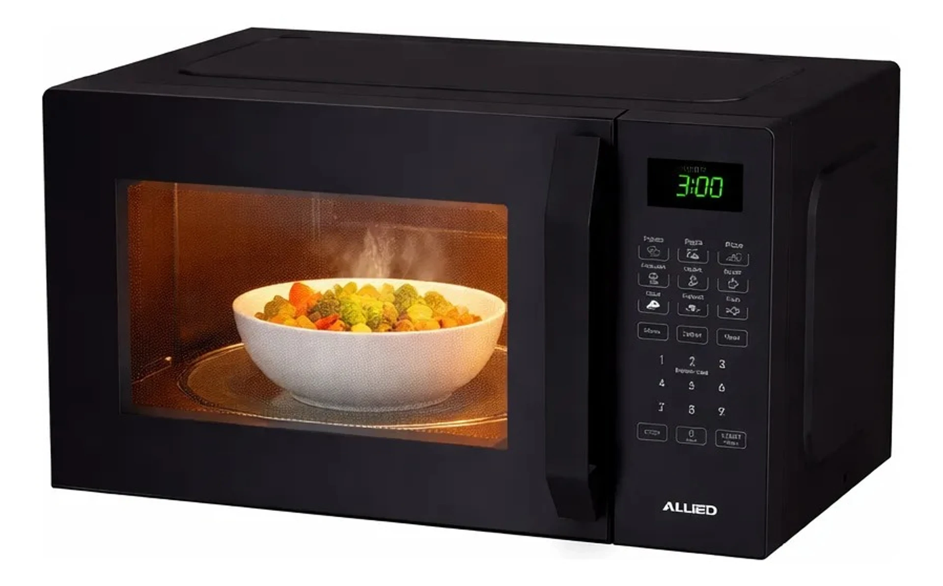 Microondas Digital 20l Allied Negro 700w Con Luz Interior 
