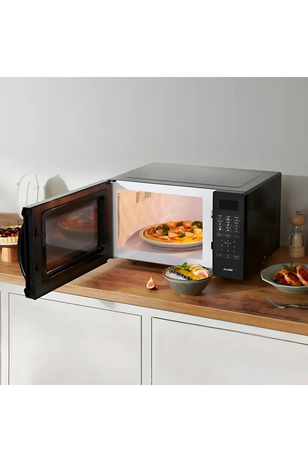 Microondas Digital 20l Allied Negro 700w Con Luz Interior Microondas Digital 20l Allied Negro 700w Con Luz Interior