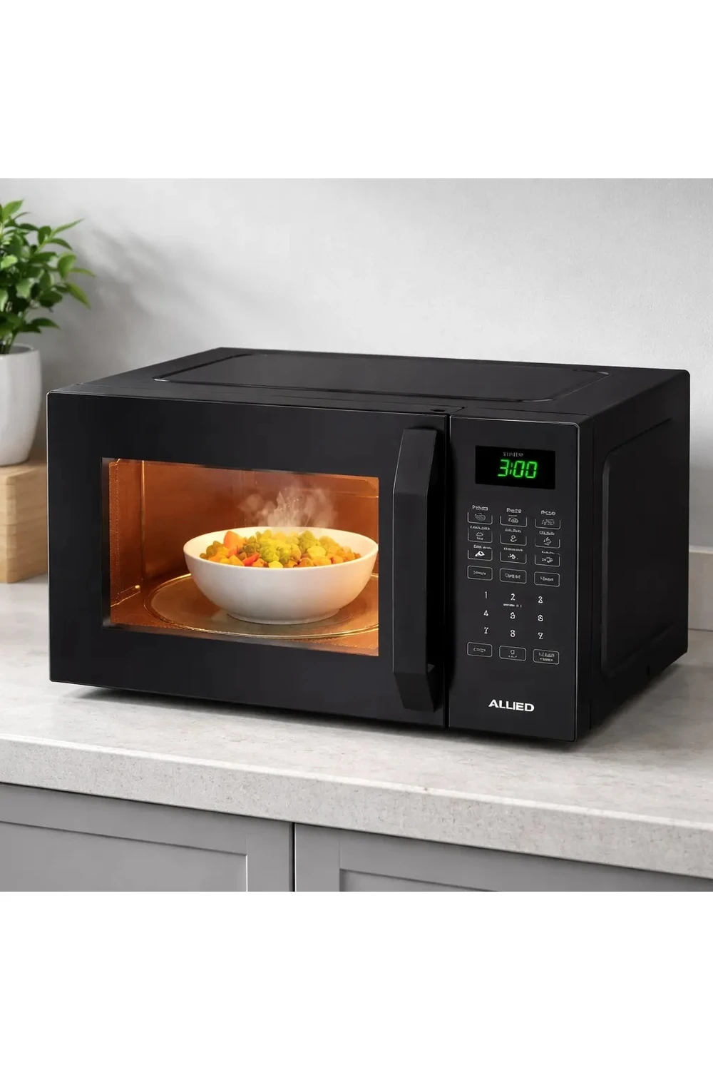 Microondas Digital 20l Allied Negro 700w Con Luz Interior Microondas Digital 20l Allied Negro 700w Con Luz Interior