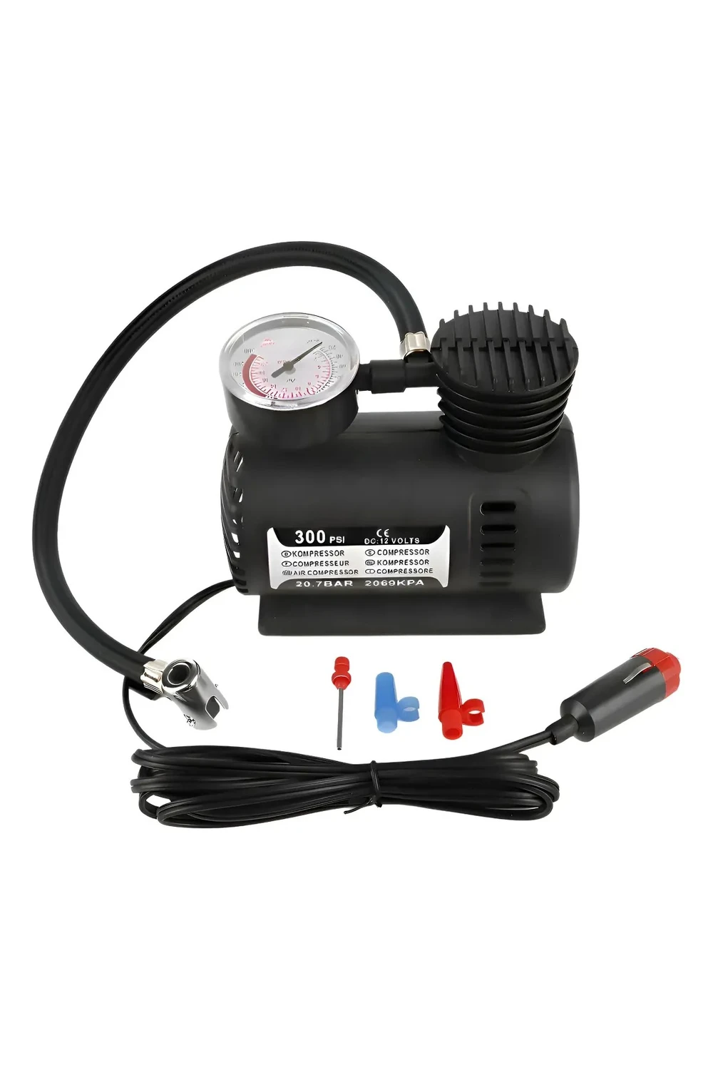 Mini Compresor Inflador Aire 12v Eléctrico + Manómetro Auto Mini Compresor Inflador Aire 12v Eléctrico + Manómetro Auto