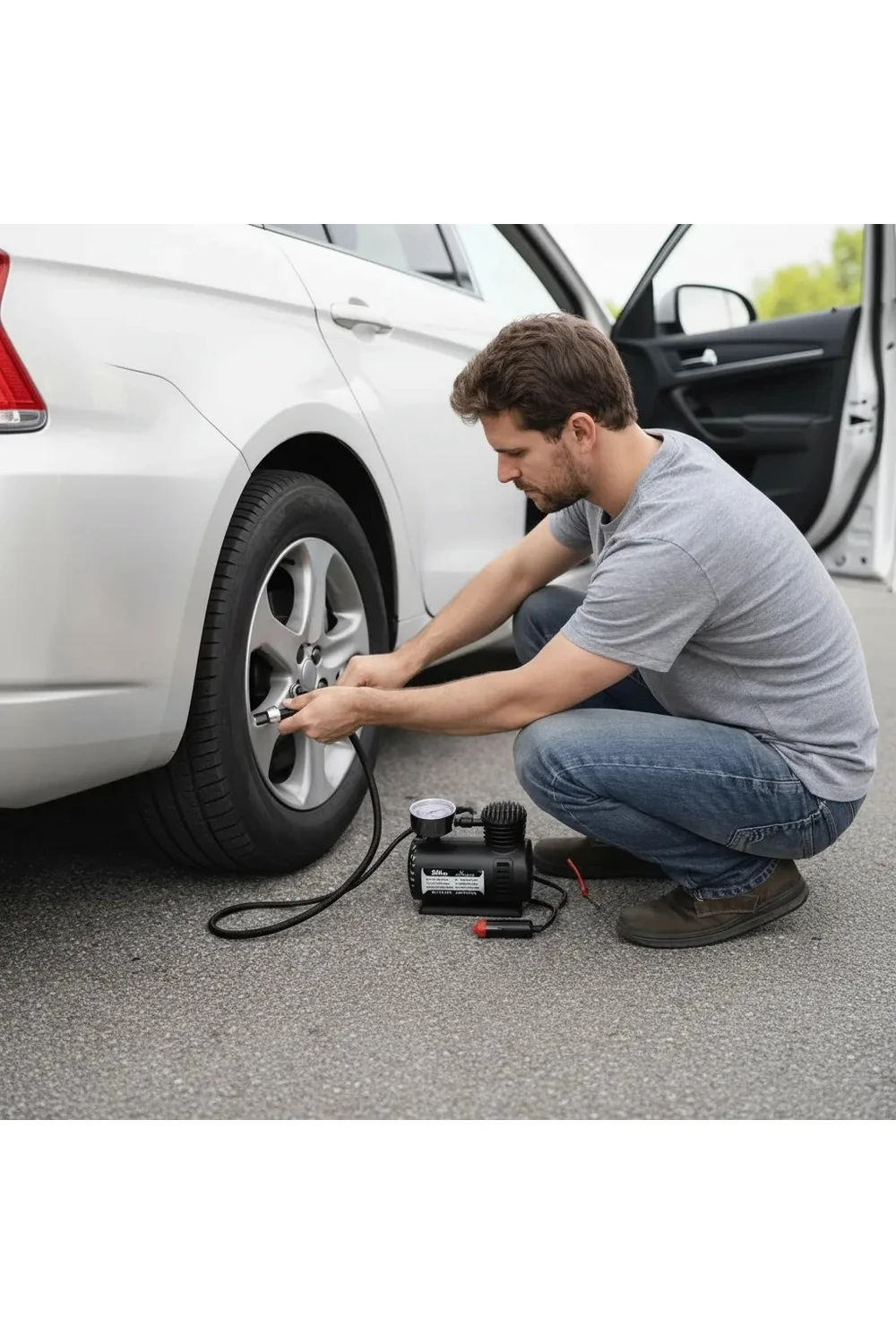 Mini Compresor Inflador Aire 12v Eléctrico + Manómetro Auto Mini Compresor Inflador Aire 12v Eléctrico + Manómetro Auto