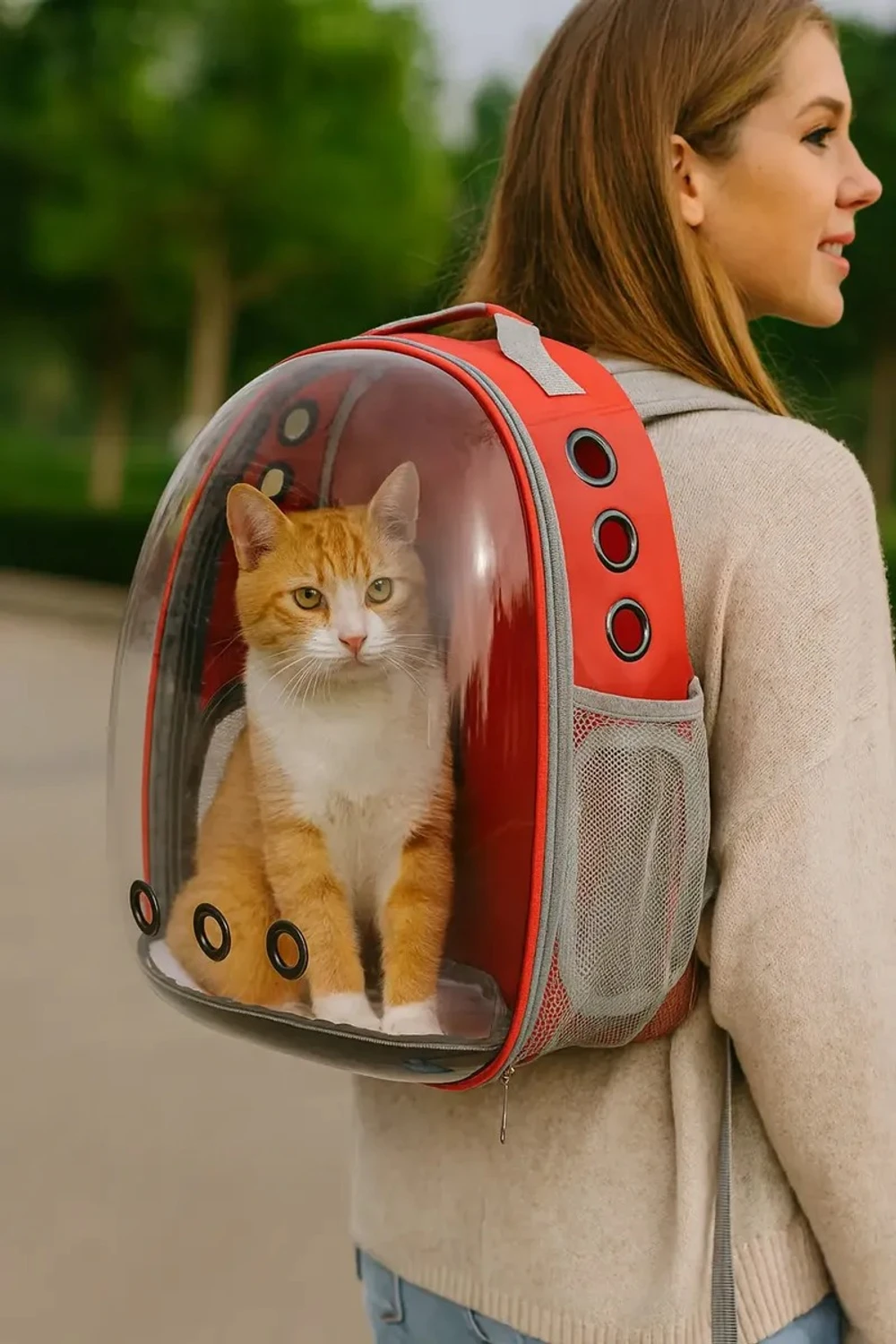 Mochila Transportadora Perros Gatos Con Visor Panoramico Mochila Transportadora Perros Gatos Con Visor Panoramico