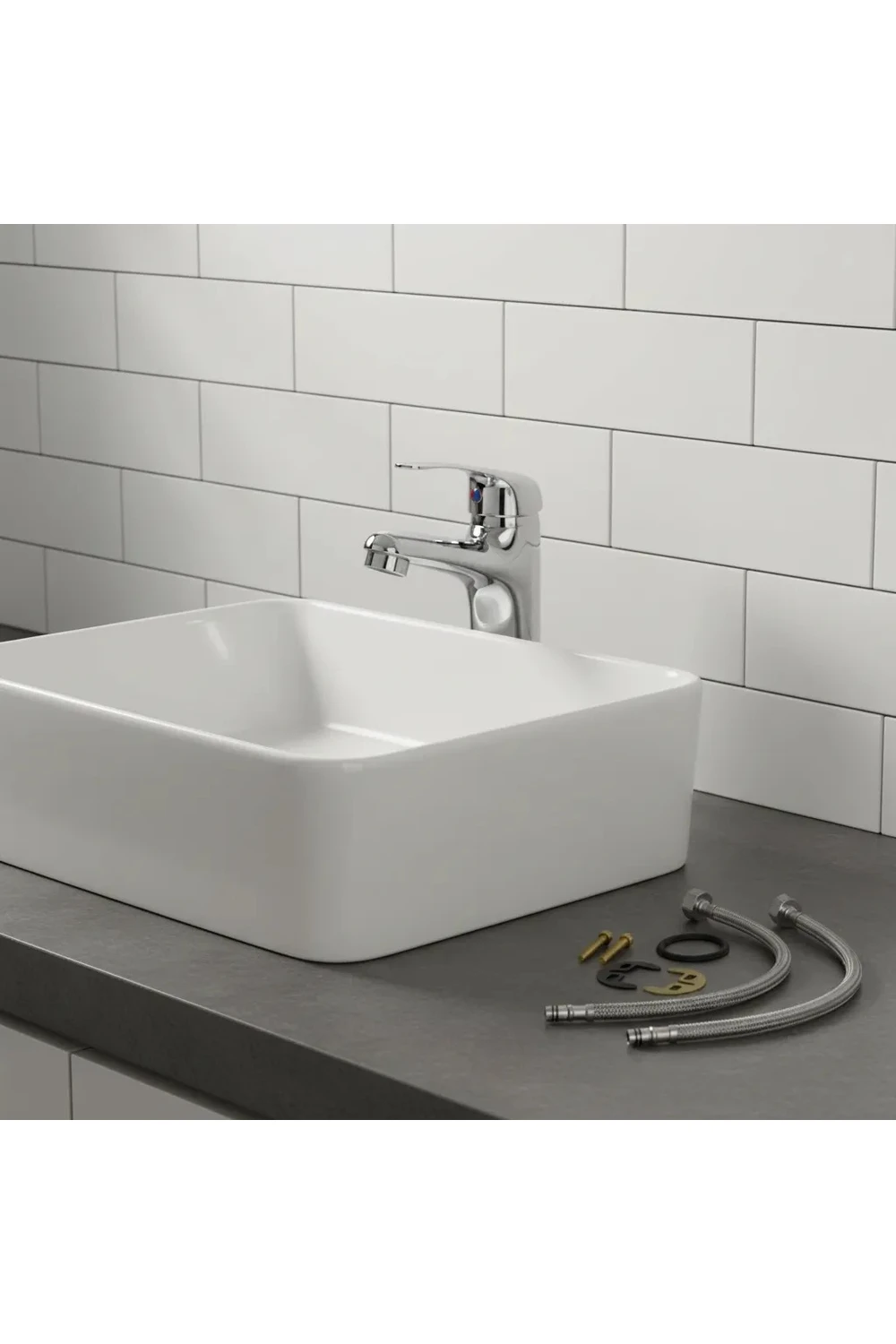 Canilla Monocomando Pileta Grifo Baño Lavatorio Cromado Kit Canilla Monocomando Pileta Grifo Baño Lavatorio Cromado Kit