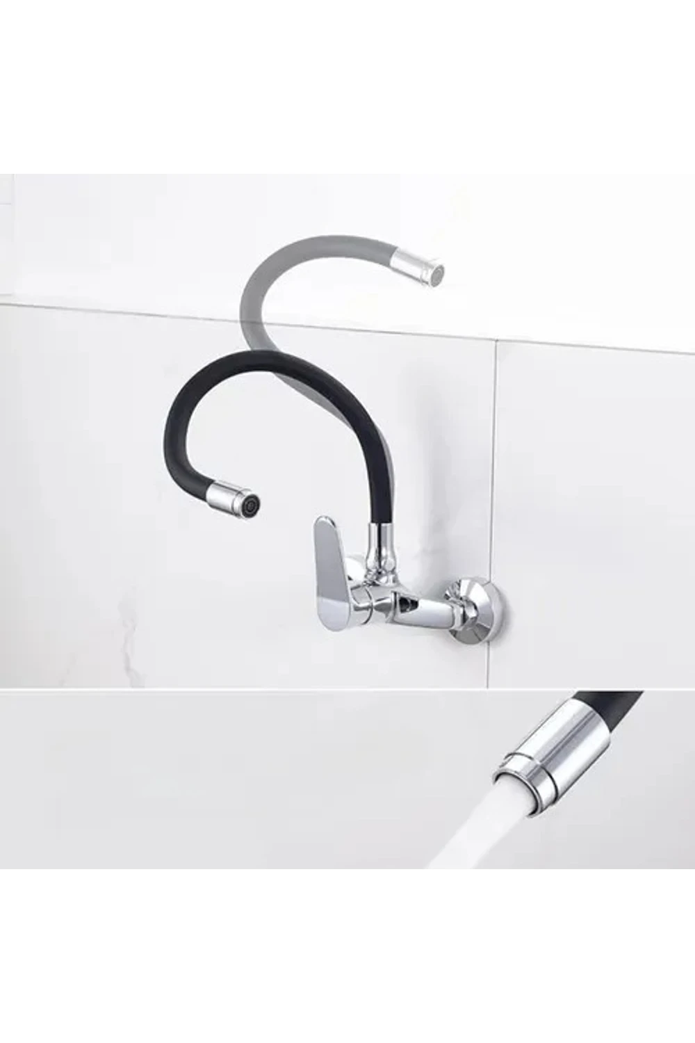 Canilla Monocomando Cocina Pared 20 Cm Flexible Combinado Canilla Monocomando Cocina Pared 20 Cm Flexible Combinado