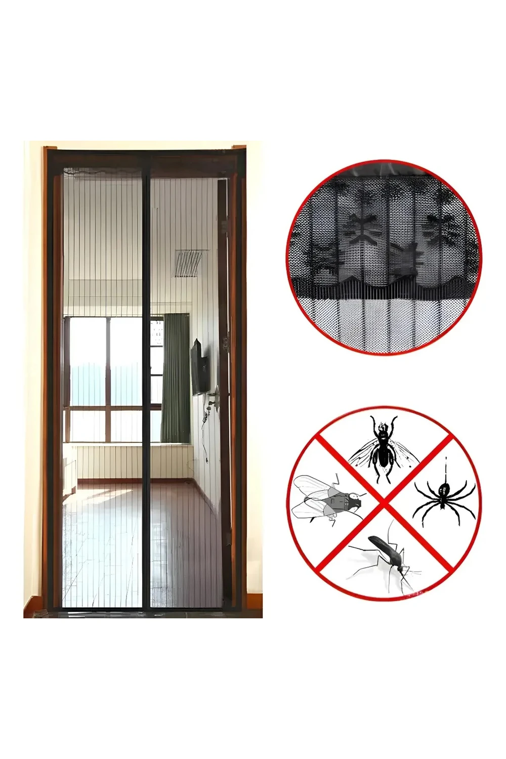 Mosquitero Magnético Para Puertas Anti Insectos 2.05 M Negro Mosquitero Magnético Para Puertas Anti Insectos 2.05 M Negro
