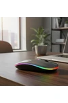 Mouse Inalámbrico Recargable Bluetooth Led Rgb Pc Tablet GRIS OSCURO