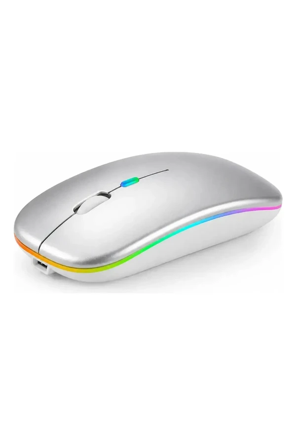 Mouse Inalámbrico Recargable Bluetooth Led Rgb Pc Tablet GRIS