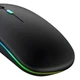 Mouse Inalámbrico Recargable Bluetooth Led Rgb Pc Tablet NEGRO