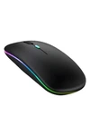 Mouse Inalámbrico Recargable Bluetooth Led Rgb Pc Tablet NEGRO