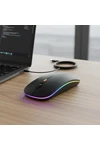 Mouse Inalámbrico Recargable Bluetooth Led Rgb Pc Tablet NEGRO