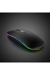 Mouse Inalámbrico Recargable Bluetooth Led Rgb Pc Tablet NEGRO