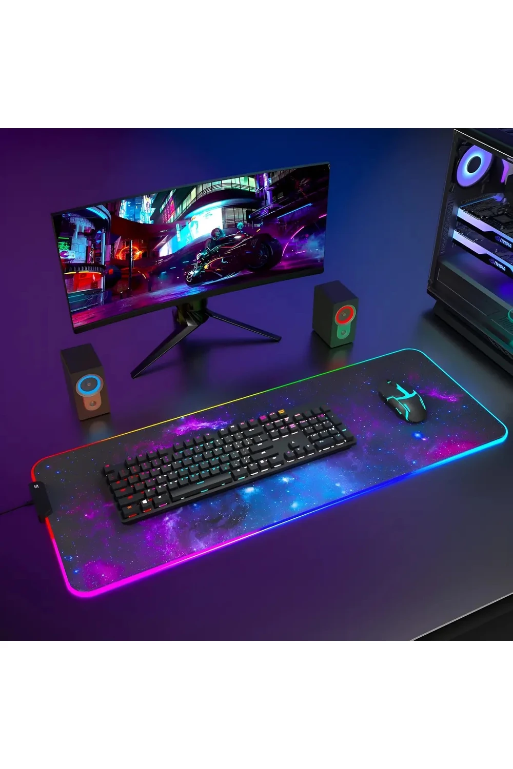 Pad Gamer Para Mouse Y Teclado Con Diseño 80 X 30 Cm Premium GALAXIA