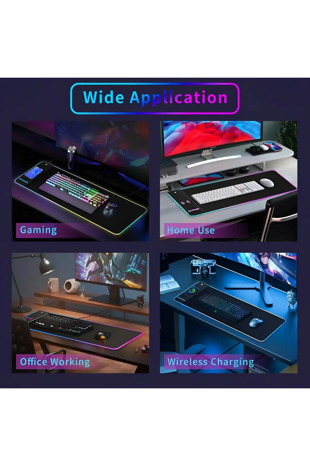 Pad Gamer Para Mouse Y Teclado Con Diseño 80 X 30 Cm Premium Negro