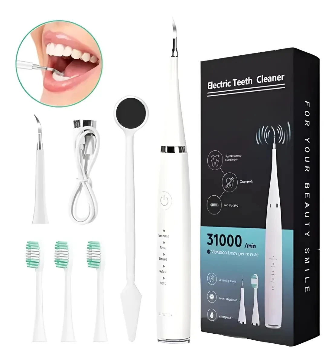Limpiador Dental Eléctrico Ultrasónico Removedor Sarro Usb 
