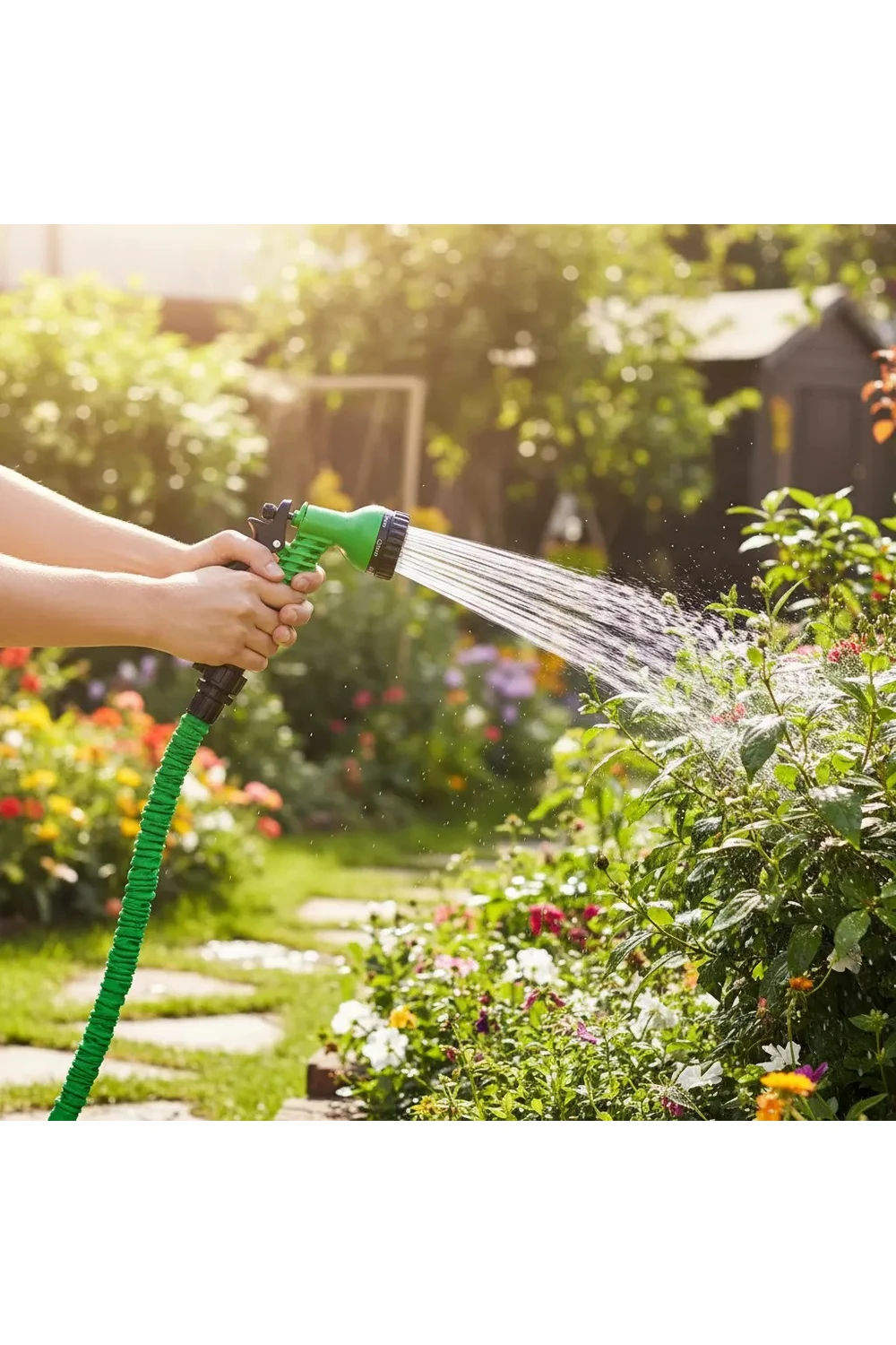 Manguera Jardín Retráctil 30m Agua Riego Con Pico Verde Manguera Jardín Retráctil 30m Agua Riego Con Pico Verde