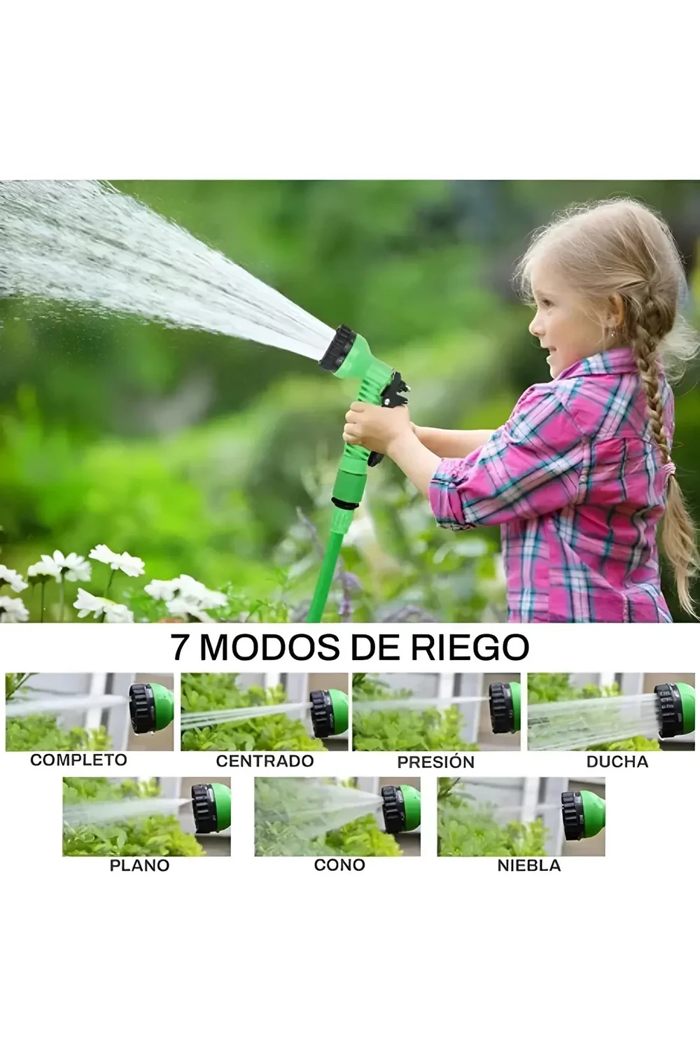 Manguera Jardín Retráctil 30m Agua Riego Con Pico Verde Manguera Jardín Retráctil 30m Agua Riego Con Pico Verde