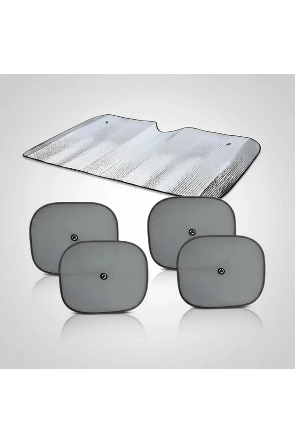 Set Parasol Para Auto Tablero Y Ventanas Laterales 5 Piezas Set Parasol Para Auto Tablero Y Ventanas Laterales 5 Piezas