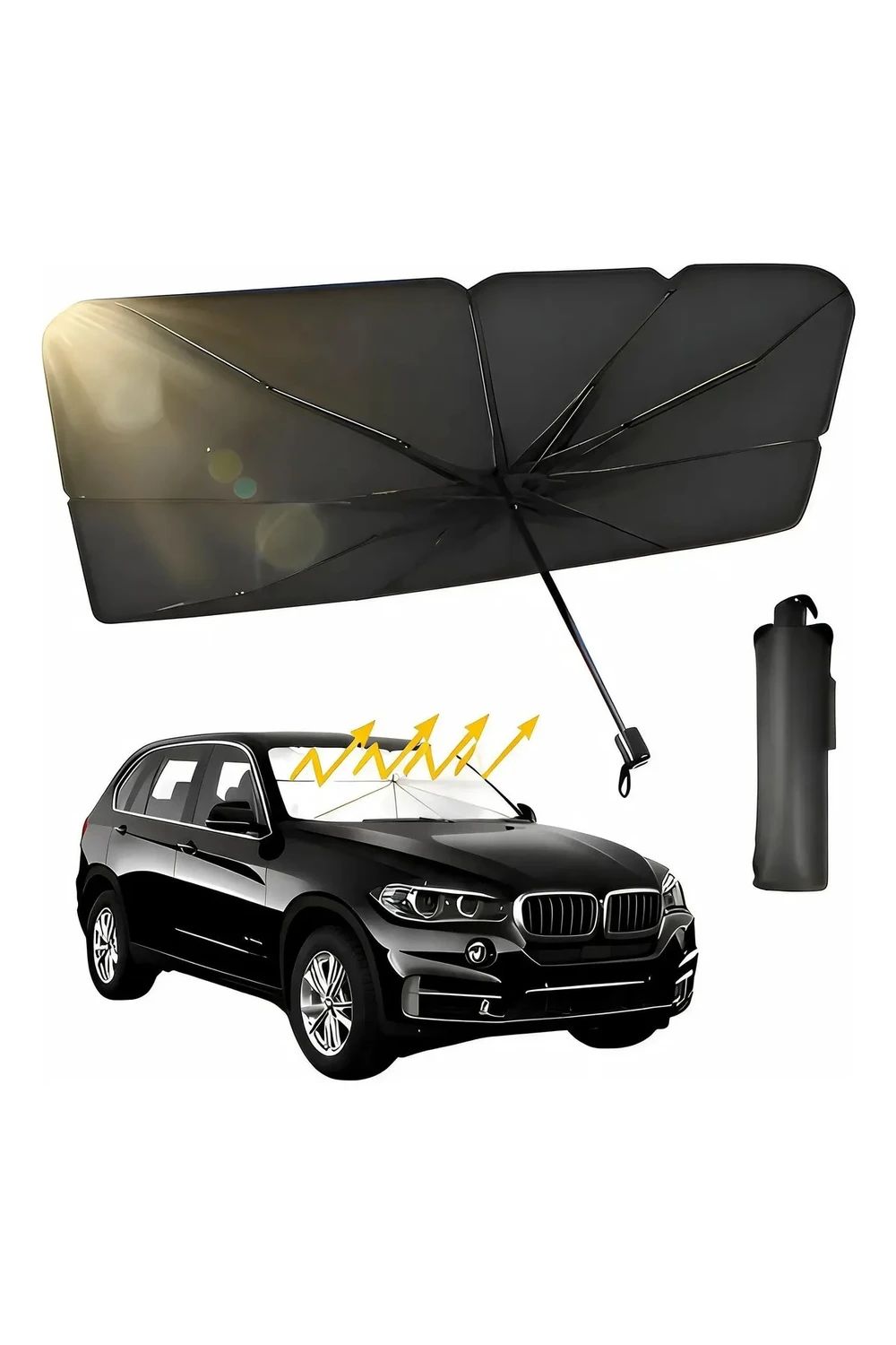 Parasol Auto Tipo Paraguas Parabrisas Grande Protección Uv Parasol Auto Tipo Paraguas Parabrisas Grande Protección Uv