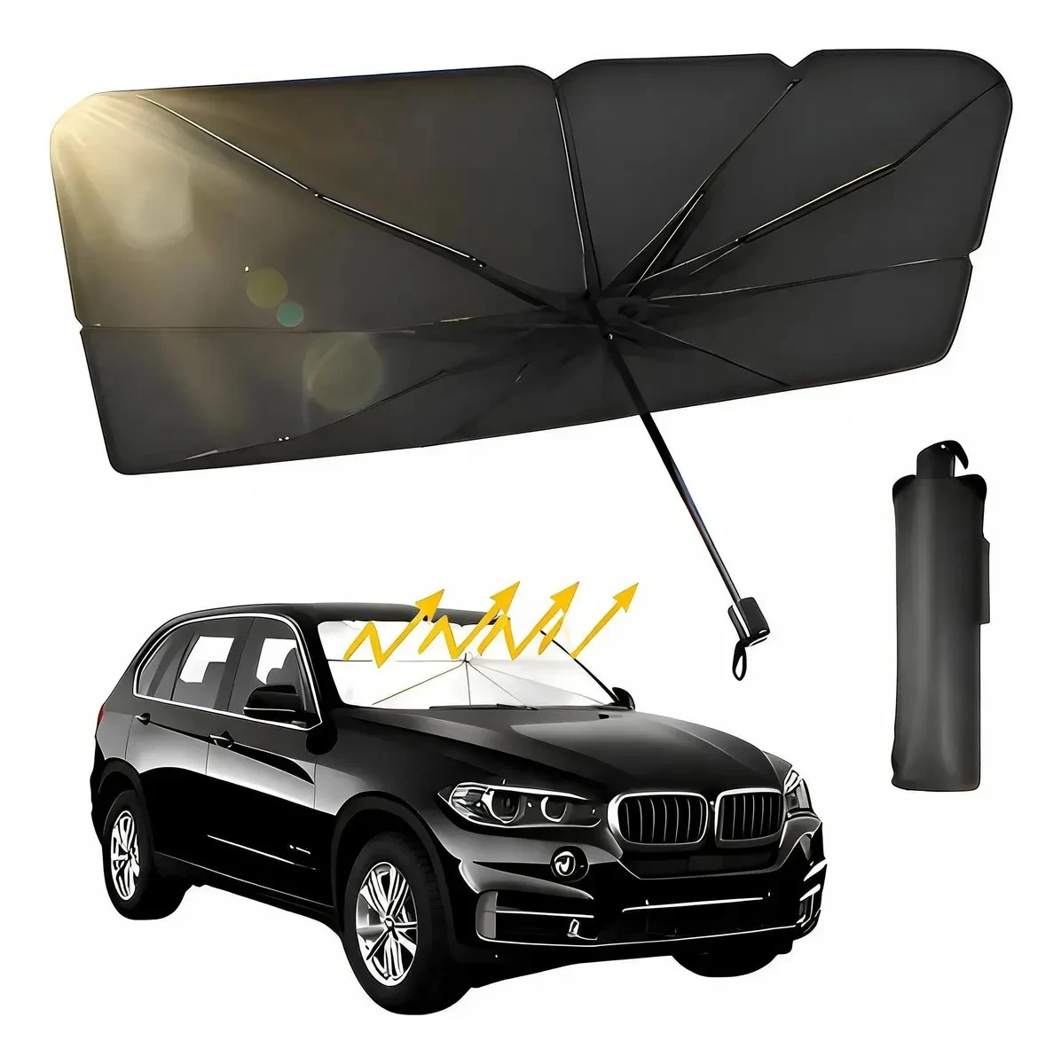 Parasol Auto Tipo Paraguas Parabrisas Grande Protección Uv 