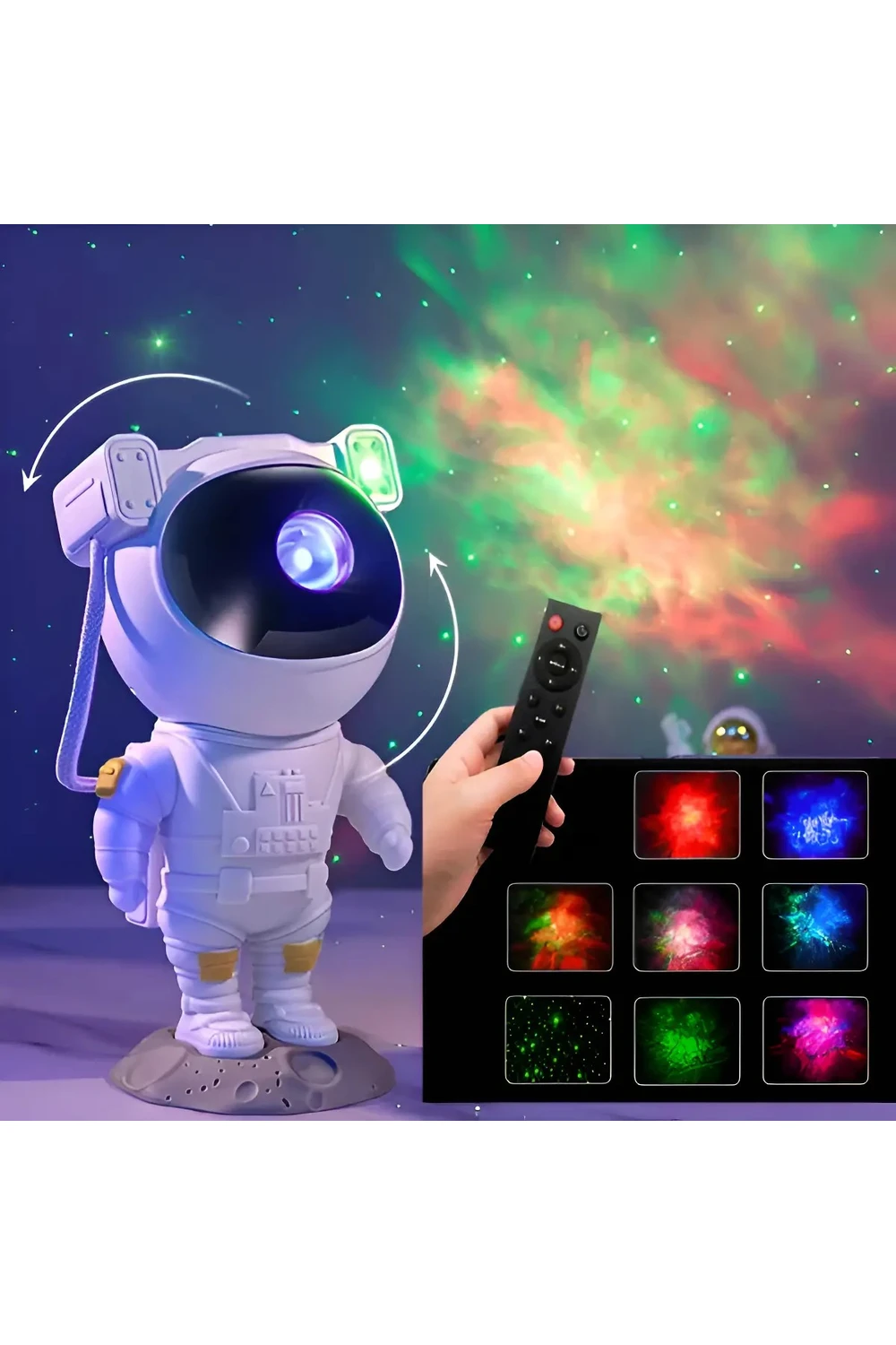 Proyector Robot Astronauta Led Estrellas Luz Techo Nocturno Proyector Robot Astronauta Led Estrellas Luz Techo Nocturno