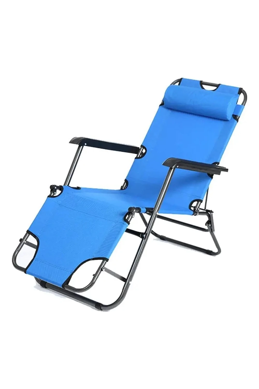 Silla Reposera Plegable Reforzada Playa Camping Piscina AZUL CLARO