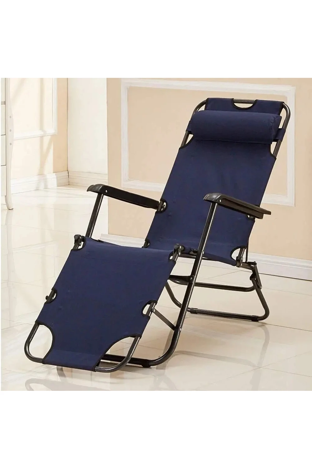 Silla Reposera Plegable Reforzada Playa Camping Piscina AZUL