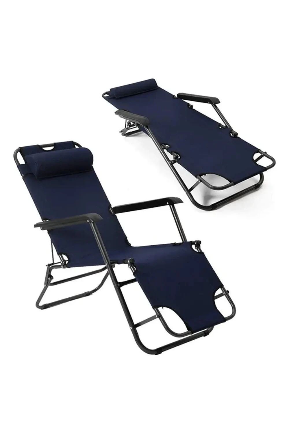 Silla Reposera Plegable Reforzada Playa Camping Piscina AZUL