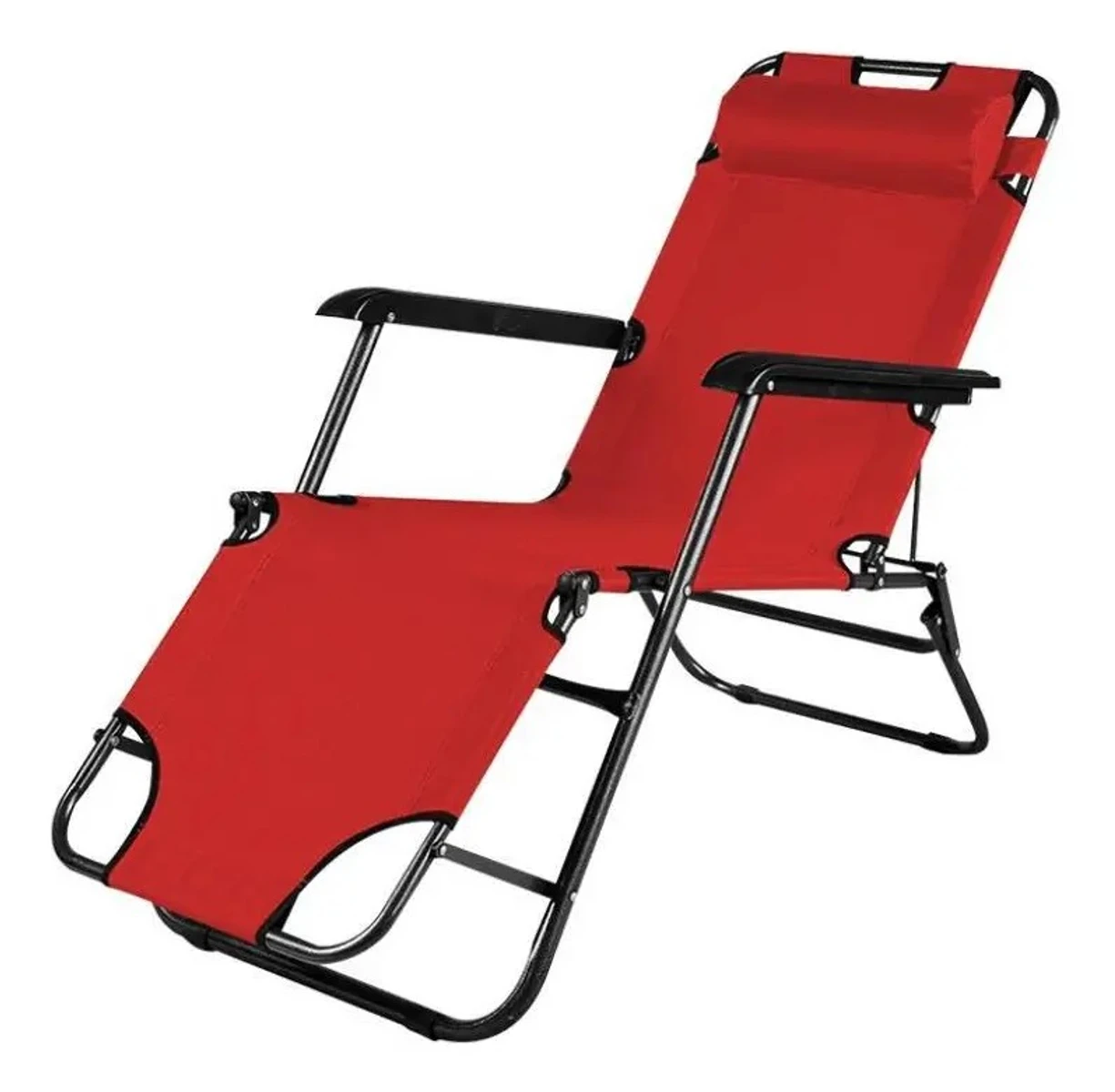 Silla Reposera Plegable Reforzada Playa Camping Piscina - ROJA 