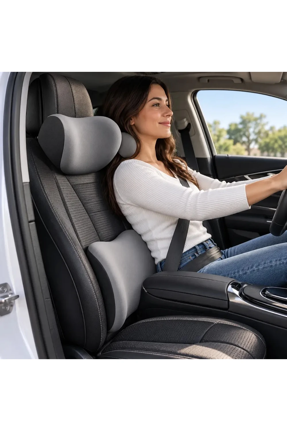 Respaldo Soporte Lumbar Cintura Cuello Para Asiento De Auto Respaldo Soporte Lumbar Cintura Cuello Para Asiento De Auto