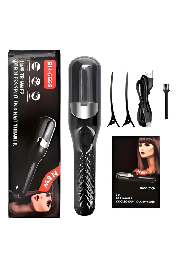 Maquina Corta Puntas Dañadas Pelo Bateria Recargable Premium NEGRA