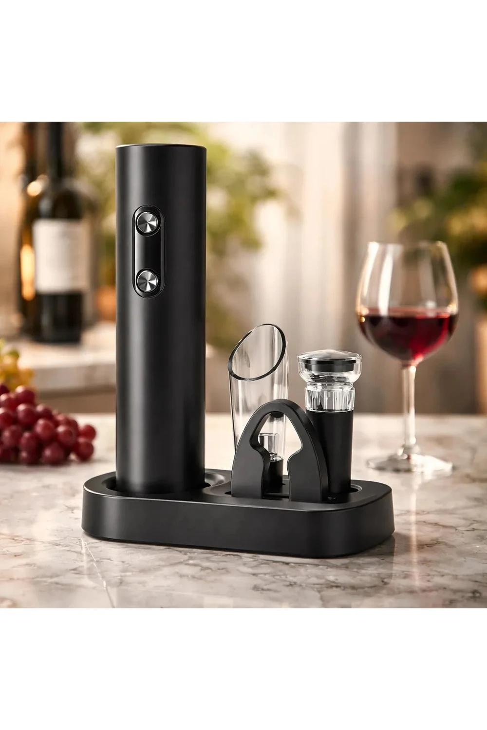 Destapador De Vino Sacacorchos Eléctrico Portátil Kit 5 Piezas En Caja Destapador De Vino Sacacorchos Eléctrico Portátil Kit 5 Piezas En Caja