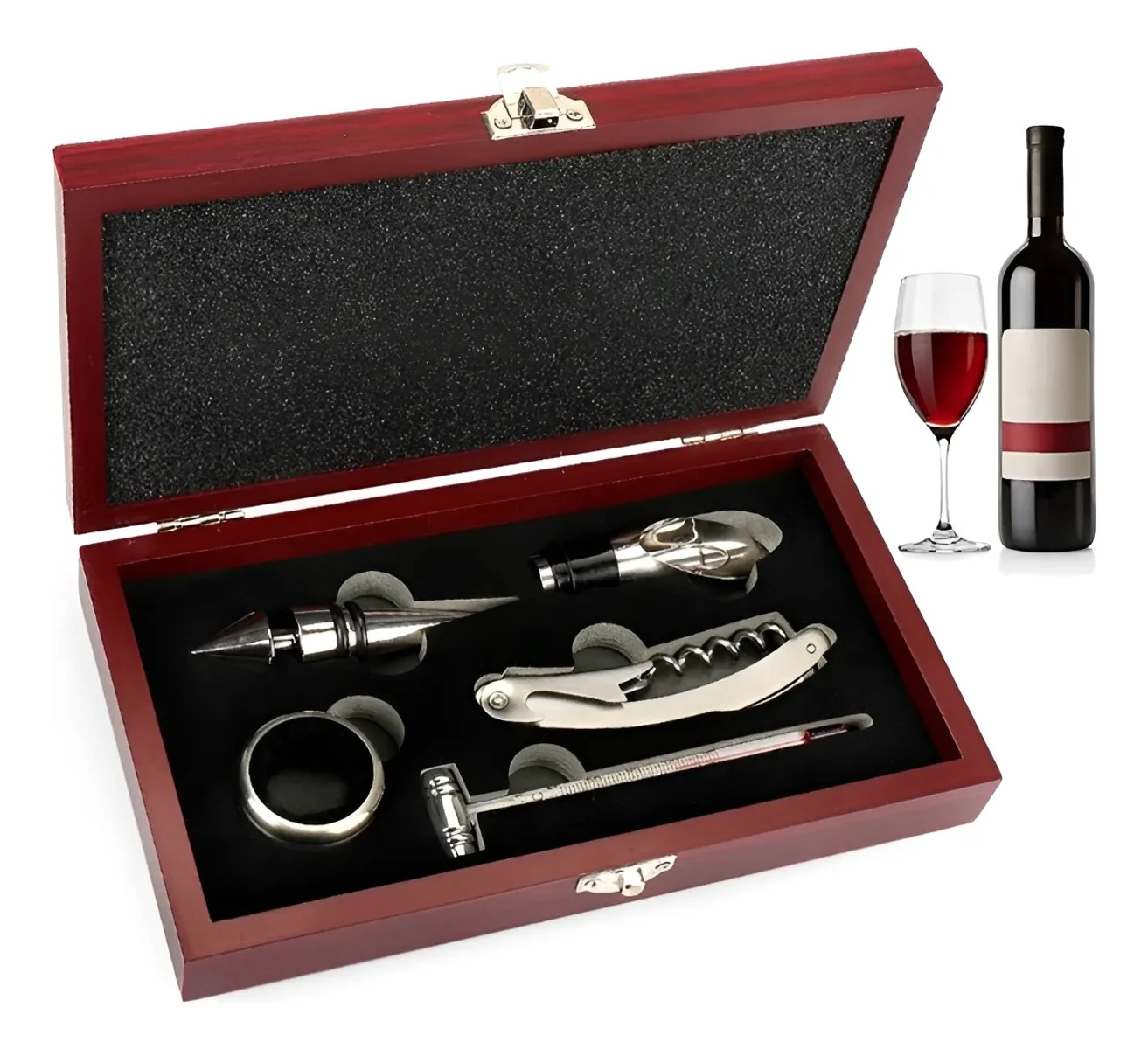 Set 5 Piezas Sacacorchos Destapador Vino Termómetro Accerios 