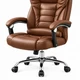 Silla De Oficina Ejecutiva Escritorio Ruedas Eco Cuero 360° MARRÓN