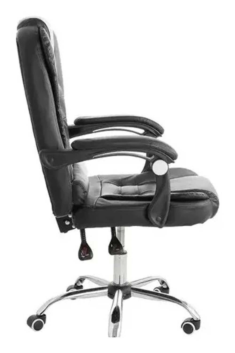 Silla De Oficina Ejecutiva Escritorio Ruedas Eco Cuero 360° NEGRA