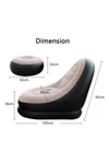 Sillon Inflable Sofa Tipo Puff + Apoya Pies Inflador Cómodo NEGRO-BEIGE